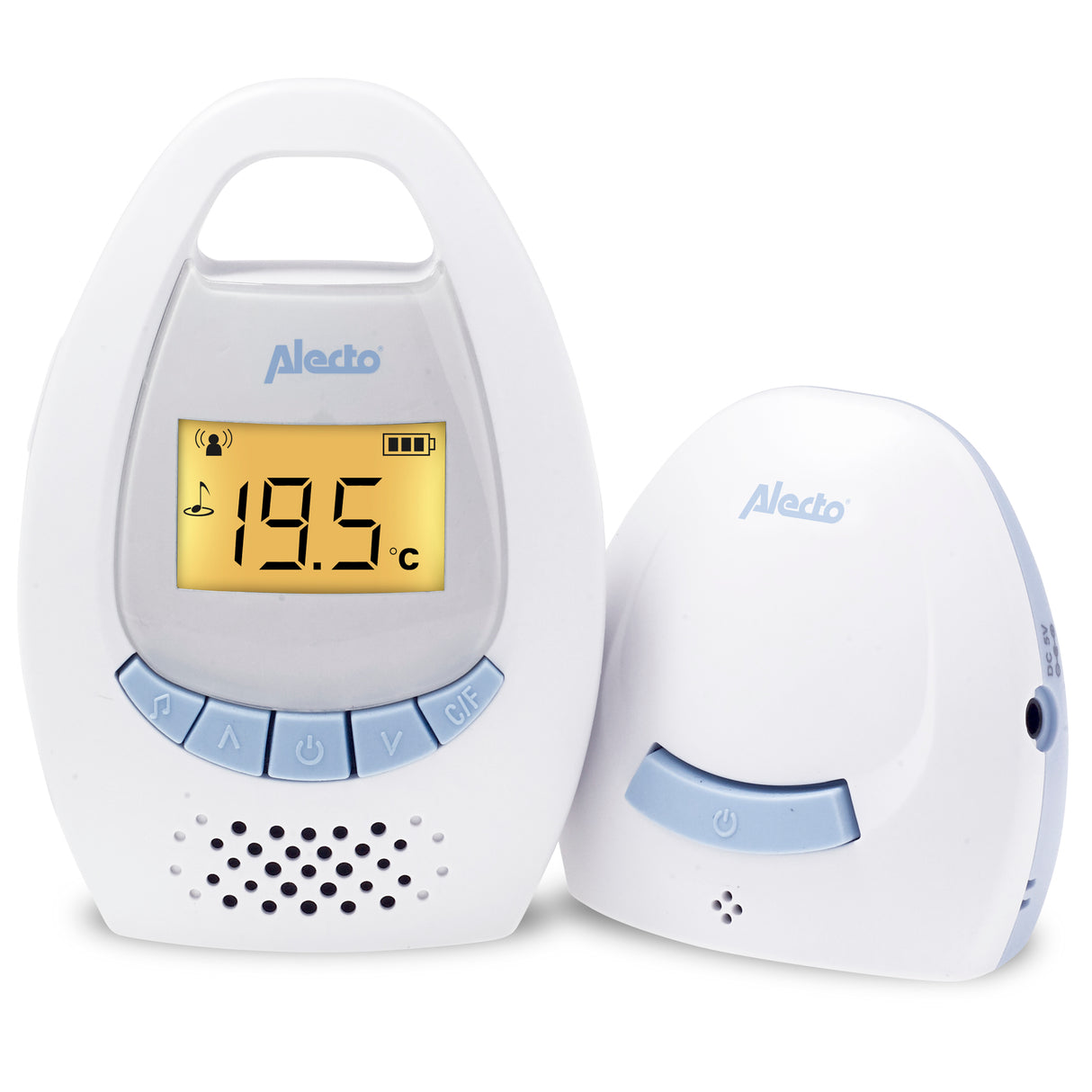 Alecto DBX-20 - Digitales Babyphone mit Display, weiß/blau