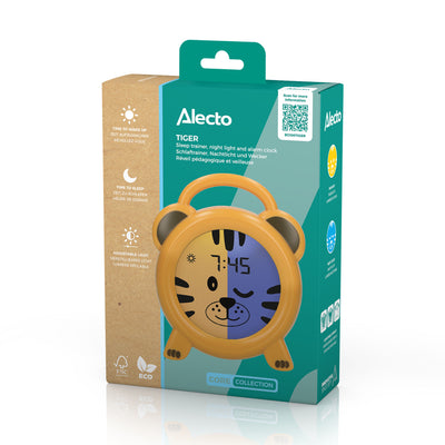 Alecto BC100TIGER - Schlaftrainer, Nachtlicht und Wecker, Tiger
