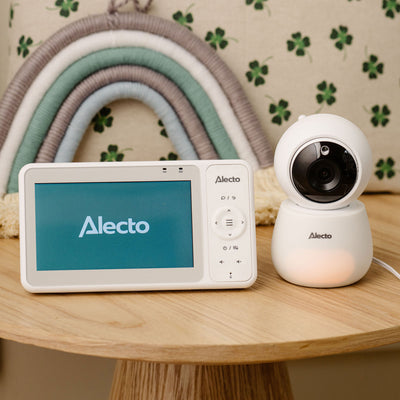 Alecto DVM2050 - Babyphone mit HD-Kamera, großem 5-Zoll-Farbdisplay und Nachtlicht - Ferngesteuert - Weiß