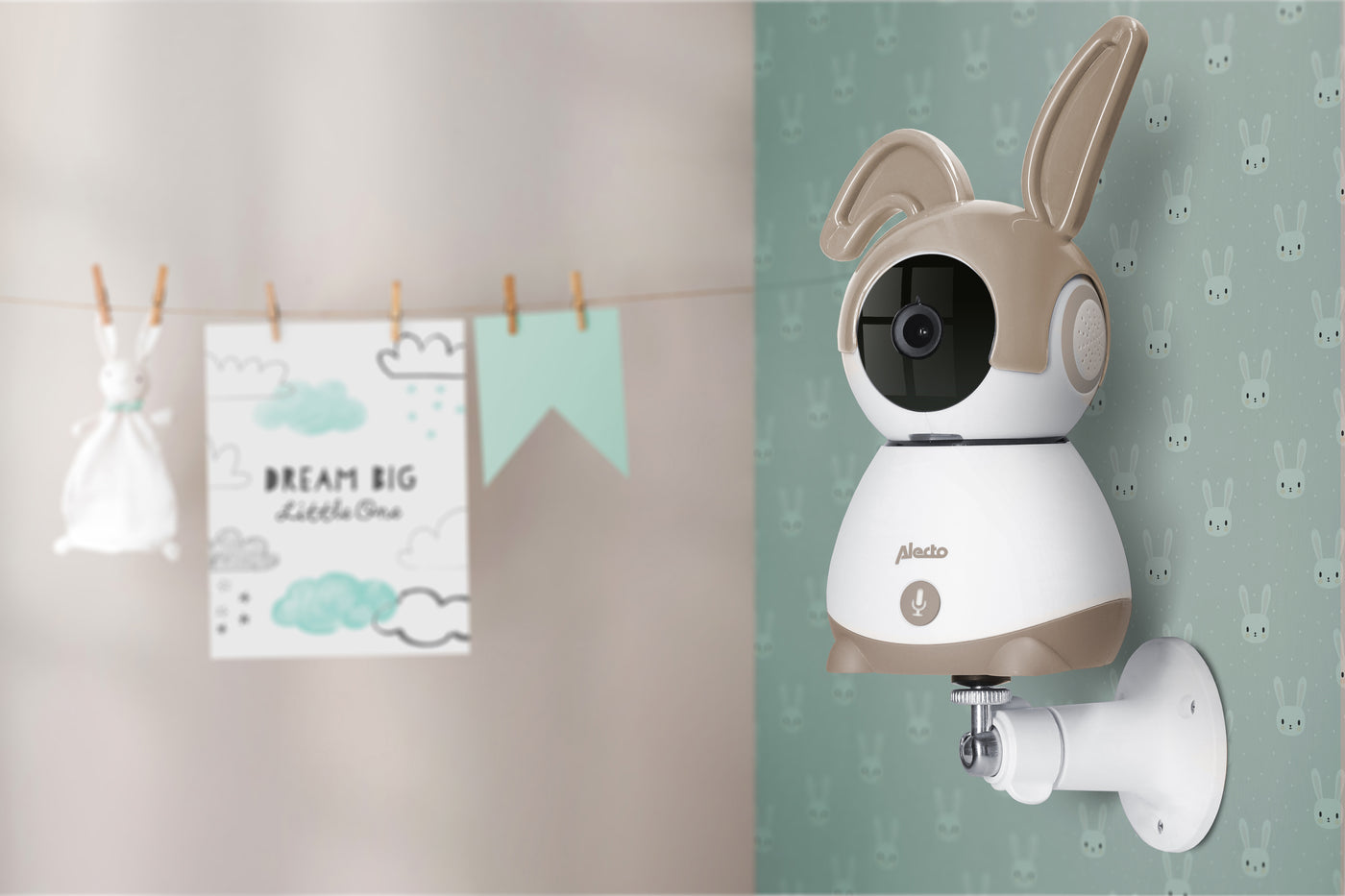 Alecto SMARTBABY10BE - WLAN-Babyphone mit Kamera, Weiß/Taupe