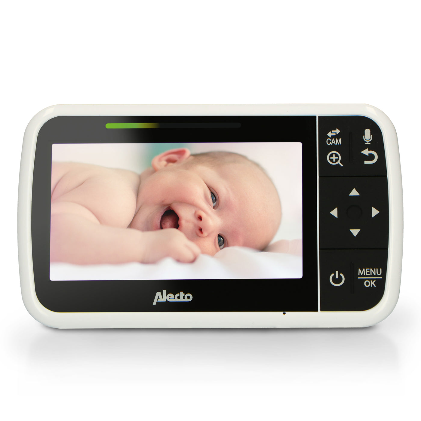 Alecto DVM149GN  - Babyphone mit Kamera und 4.3"-Farbdisplay, Weiß/Grün