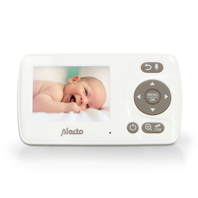 Alecto DVM-71 - Babyphone mit Kamera und 2.4"-Farbdisplay, Weiß/Taupe