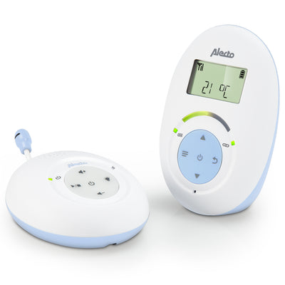 Alecto DBX-112 - DECT Babyphone mit Full ECO-Modus und Display, weiß/blau
