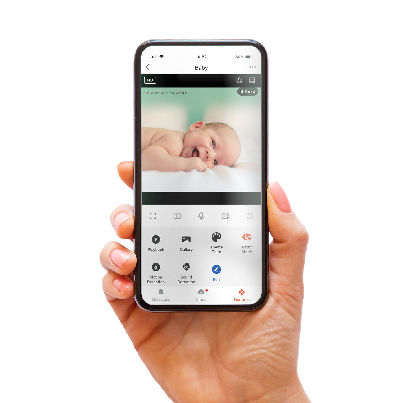Alecto SMARTBABY5BK - WLAN-Babyphone mit Kamera - Schwarz