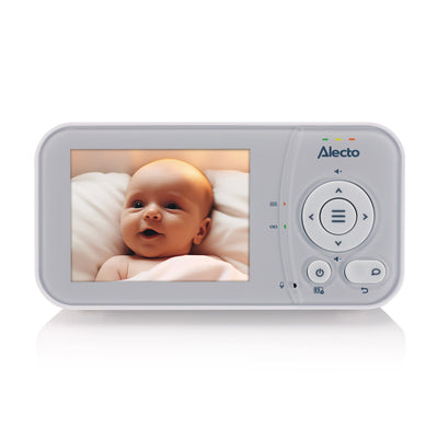 Alecto DVM2028 - Babyphone mit Kamera und 2.8" Bildschirm - Nachtsicht und Temperaturanzeige - Weiß/Grau