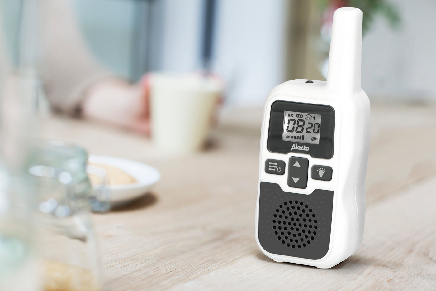 Alecto DBX-80 - Babyphone mit Reichweite von bis zu 3.000 Metern, weiß/anthrazit