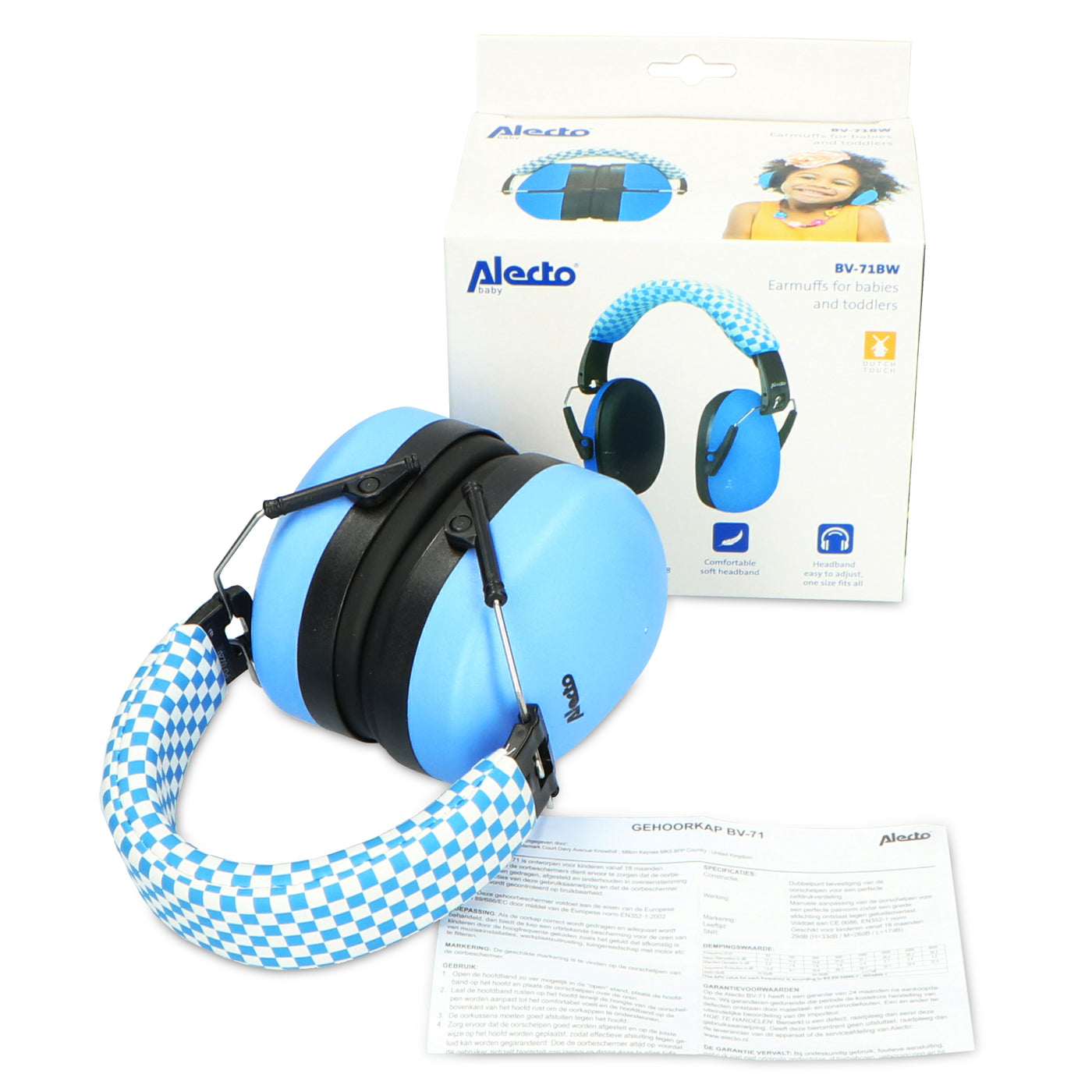 Alecto BV-71BW - Gehörschutz für Baby und Kleinkinder, blau