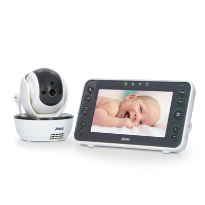 Alecto DVM200XL - Babyphone mit Kamera und 5"-Farbdisplay, Weiß/Anthrazit