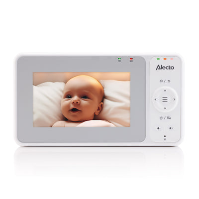 Alecto DVM2043 - Babyphone mit Kamera, großem 4,3" Farbdisplay und Nachtlicht - Ferngesteuert - Weiß