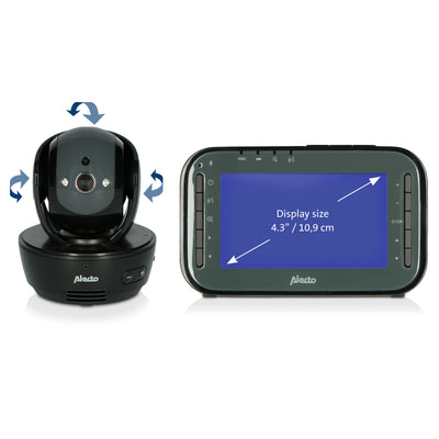Alecto DVM200MBK - Babyphone mit Kamera und 4,3"-Farbdisplay, Schwarz