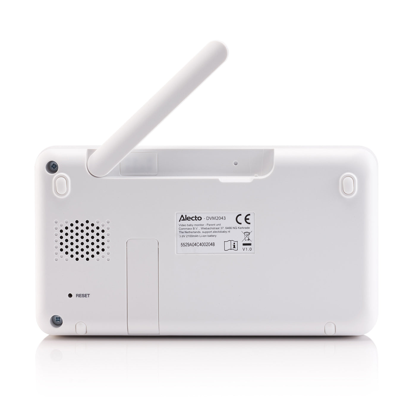 Alecto DVM2043 - Babyphone mit Kamera, großem 4,3" Farbdisplay und Nachtlicht - Ferngesteuert - Weiß