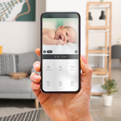 Alecto SMARTBABY10BE - WLAN-Babyphone mit Kamera, Weiß/Taupe