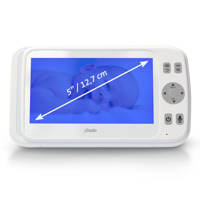 Alecto DVM-275 - Babyphone mit Kamera und 5" Farbdisplay, Weiß