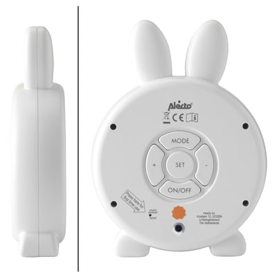 Alecto BC100BUNNY - Schlaftrainer, Nachtlicht und Wecker, Hase