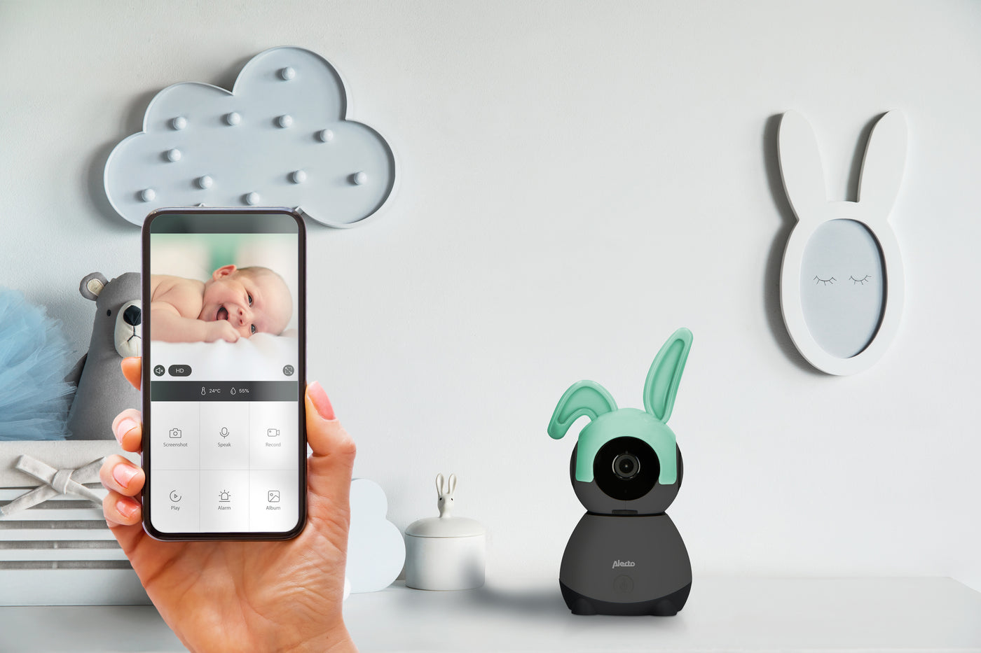Alecto SMARTBABY10BK - WLAN-Babyphone mit Kamera - Schwarz