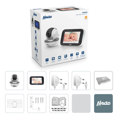 Alecto DVM200M - Babyphone mit Kamera und 4,3"-Farbdisplay, Weiß/Anthrazit