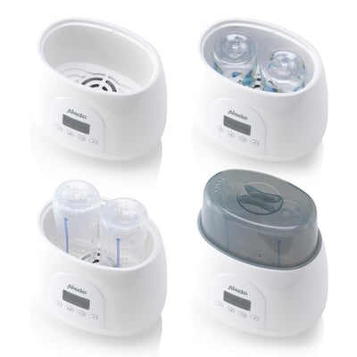 Alecto BW700TWIN - Schneller digitaler duo Flaschenwärmer zum Erwärmen, Sterilisieren und Auftauen, weiß