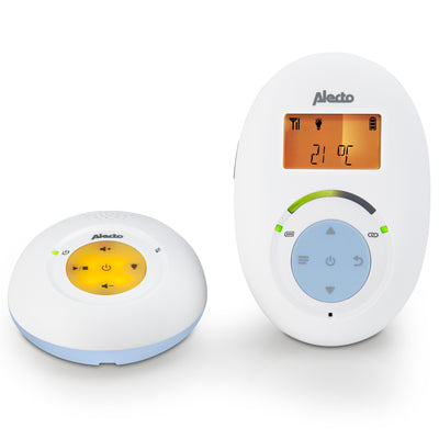 Alecto DBX-112 - DECT Babyphone mit Full ECO-Modus und Display, weiß/blau