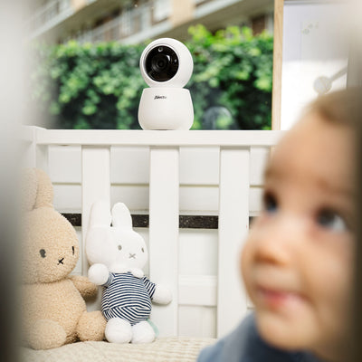 Alecto DVM2043 - Babyphone mit Kamera, großem 4,3" Farbdisplay und Nachtlicht - Ferngesteuert - Weiß