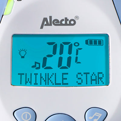 Alecto DBX-88 ECO - DECT Babyphone mit Full ECO-Modus und Display, weiß/blau