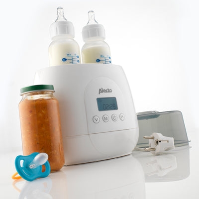 Alecto BW700TWIN - Schneller digitaler duo Flaschenwärmer zum Erwärmen, Sterilisieren und Auftauen, weiß