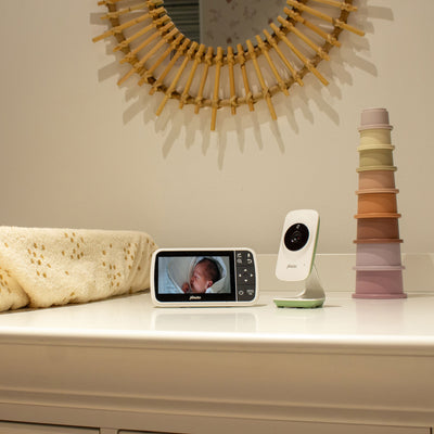 Alecto DVM149GN  - Babyphone mit Kamera und 4.3"-Farbdisplay, Weiß/Grün