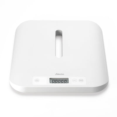 Alecto BC70 - Digitale Babywaage, Personenwaage und Tierwaage in einem - Bis zu 150 kg mit abnehmbarer Wiegefläche - Weiß
