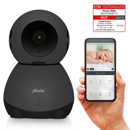 Alecto SMARTBABY10BK - WLAN-Babyphone mit Kamera - Schwarz