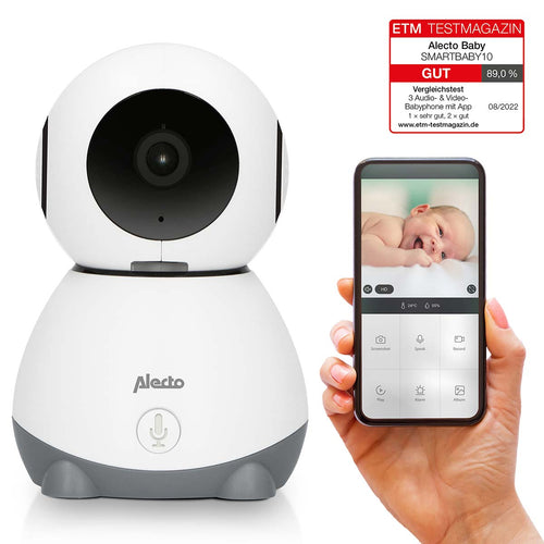 Alecto SMARTBABY10 - WLAN-Babyphone mit Kamera - Weiß/Grau