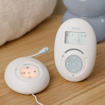 Alecto DBX120 - DECT Babyphone mit Full ECO-Modus und Display, weiß/blau