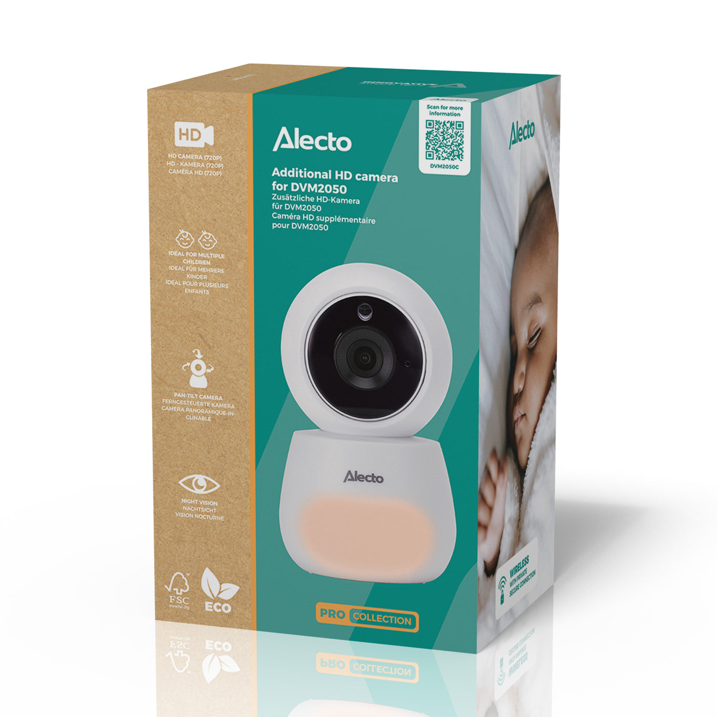 Alecto DVM2050C - Zusatzkamera für das Alecto DVM2050 Babyphone, HD-Videoqualität mit 4x digitalem Zoom - Weiß