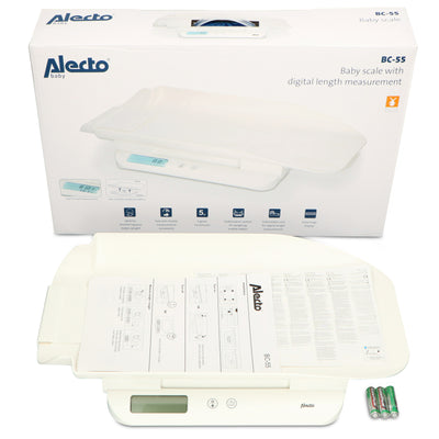 Alecto BC-55 - Babywaage mit digitaler Zentimetern, weiß