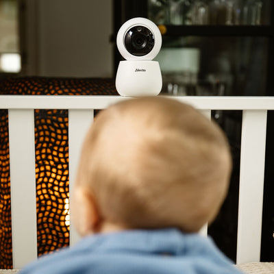Alecto DVM2043 - Babyphone mit Kamera, großem 4,3" Farbdisplay und Nachtlicht - Ferngesteuert - Weiß