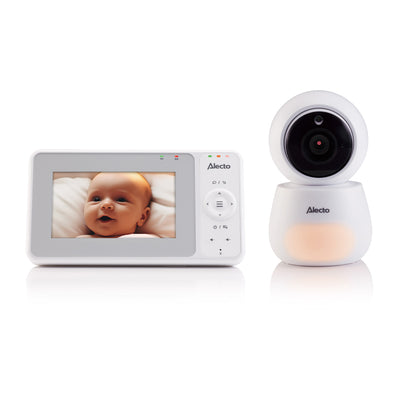 Alecto DVM2043 - Babyphone mit Kamera, großem 4,3" Farbdisplay und Nachtlicht - Ferngesteuert - Weiß