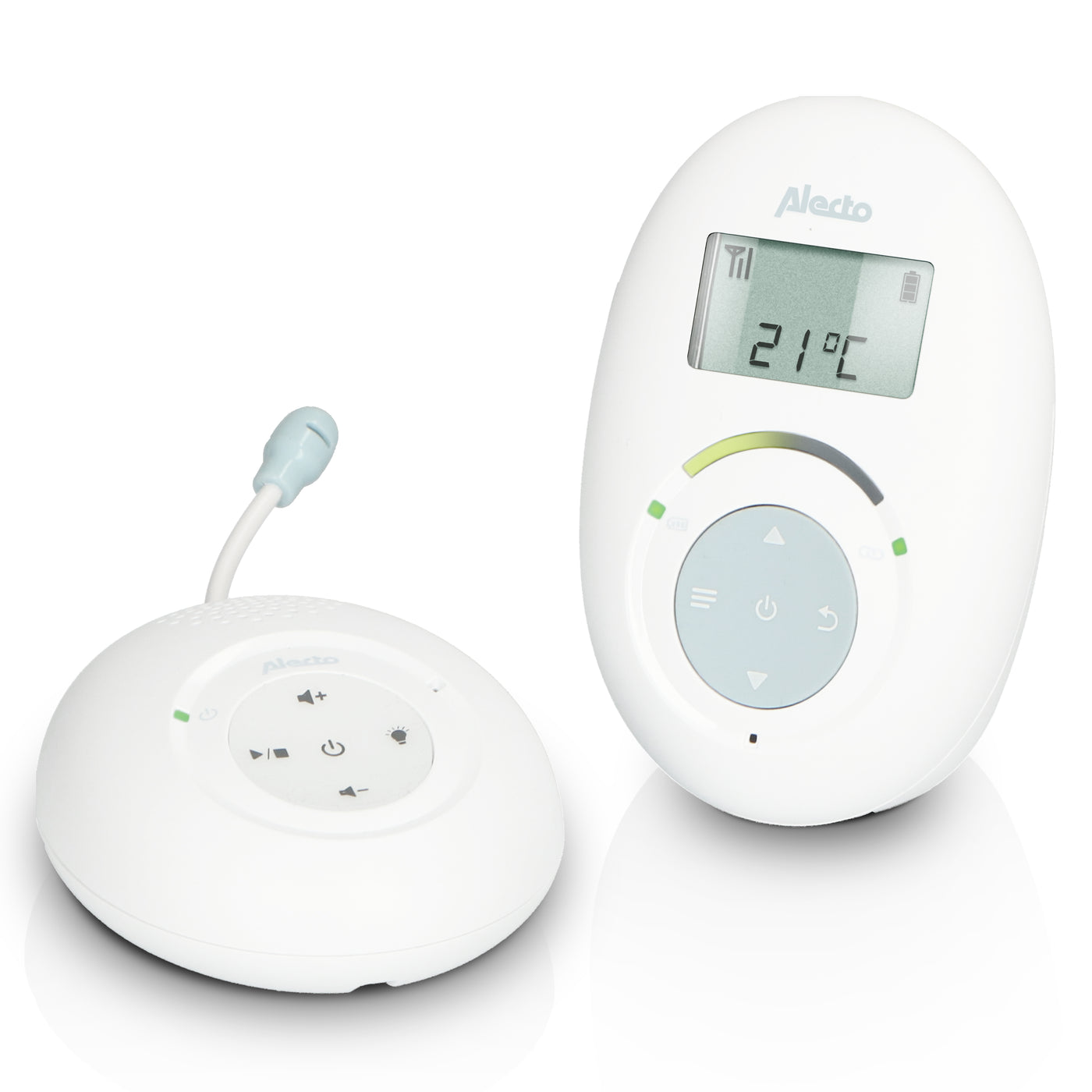 Alecto DBX120 - DECT Babyphone mit Full ECO-Modus und Display, weiß/blau