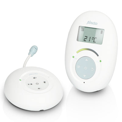 Alecto DBX120 - DECT Babyphone mit Full ECO-Modus und Display, weiß/blau
