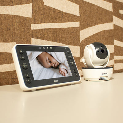 Alecto DVM200XL - Babyphone mit Kamera und 5"-Farbdisplay, Weiß/Anthrazit