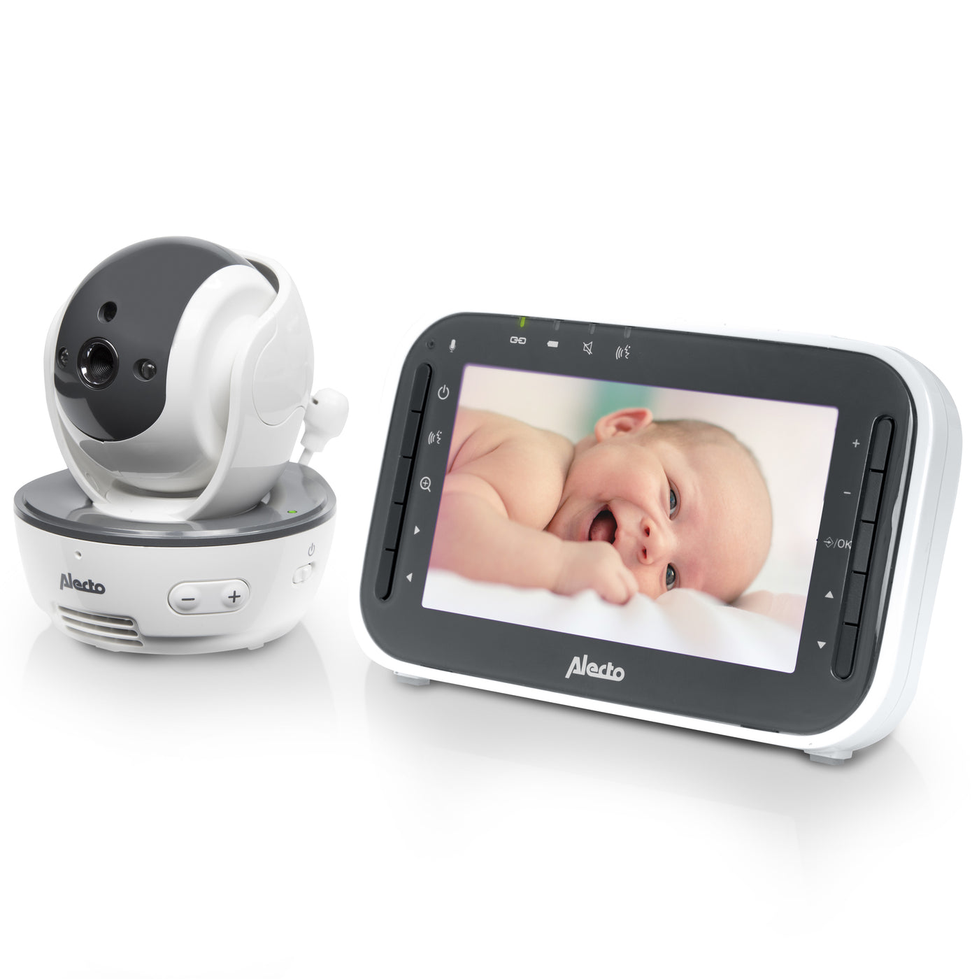 Alecto DVM200M - Babyphone mit Kamera und 4,3"-Farbdisplay, Weiß/Anthrazit