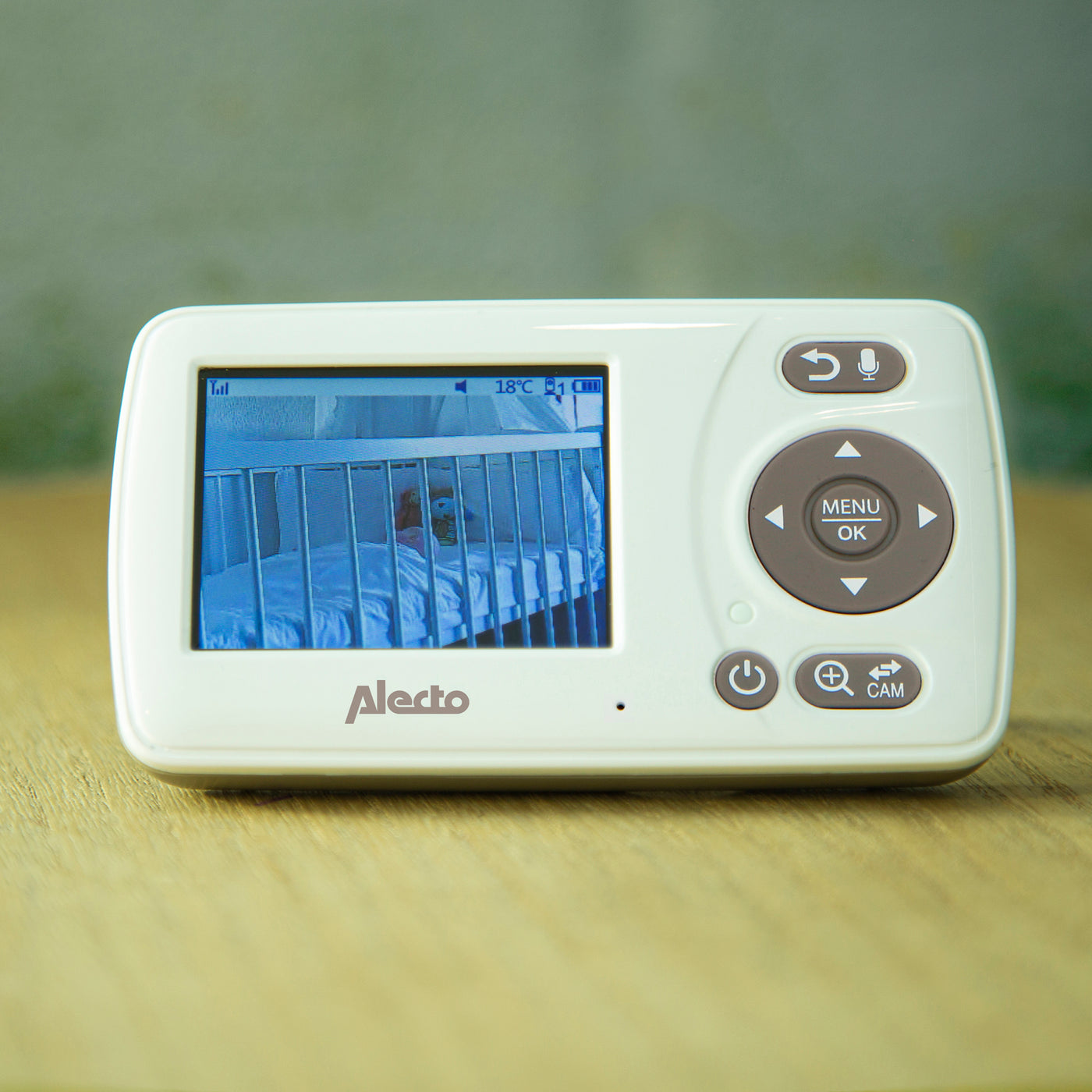 Alecto DVM-71 - Babyphone mit Kamera und 2.4"-Farbdisplay, Weiß/Taupe