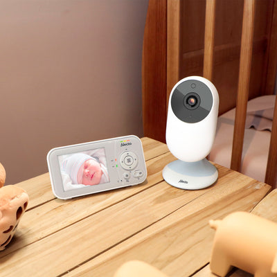 Alecto DVM2028 - Babyphone mit Kamera und 2.8" Bildschirm - Nachtsicht und Temperaturanzeige - Weiß/Grau