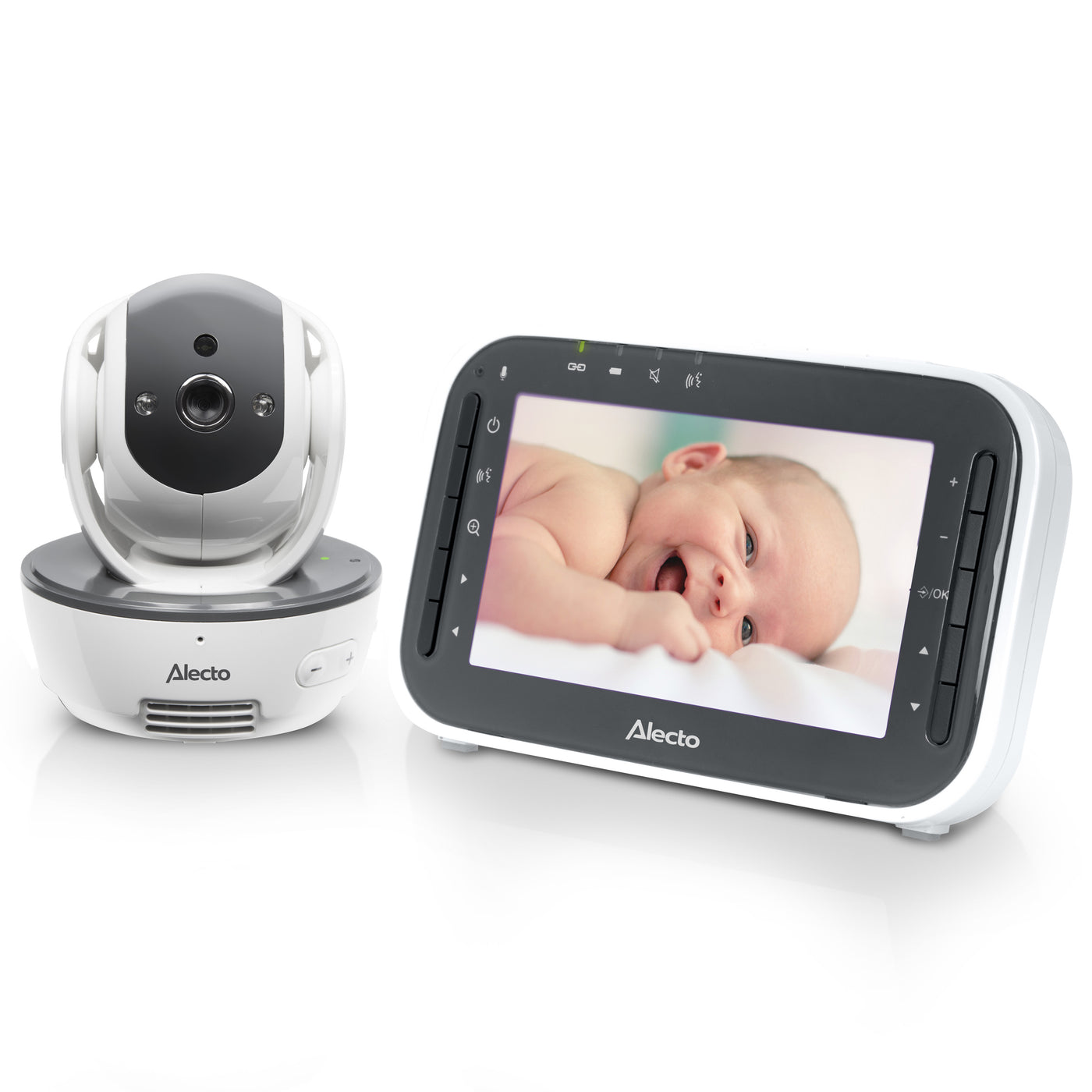 Alecto DVM200M - Babyphone mit Kamera und 4,3"-Farbdisplay, Weiß/Anthrazit