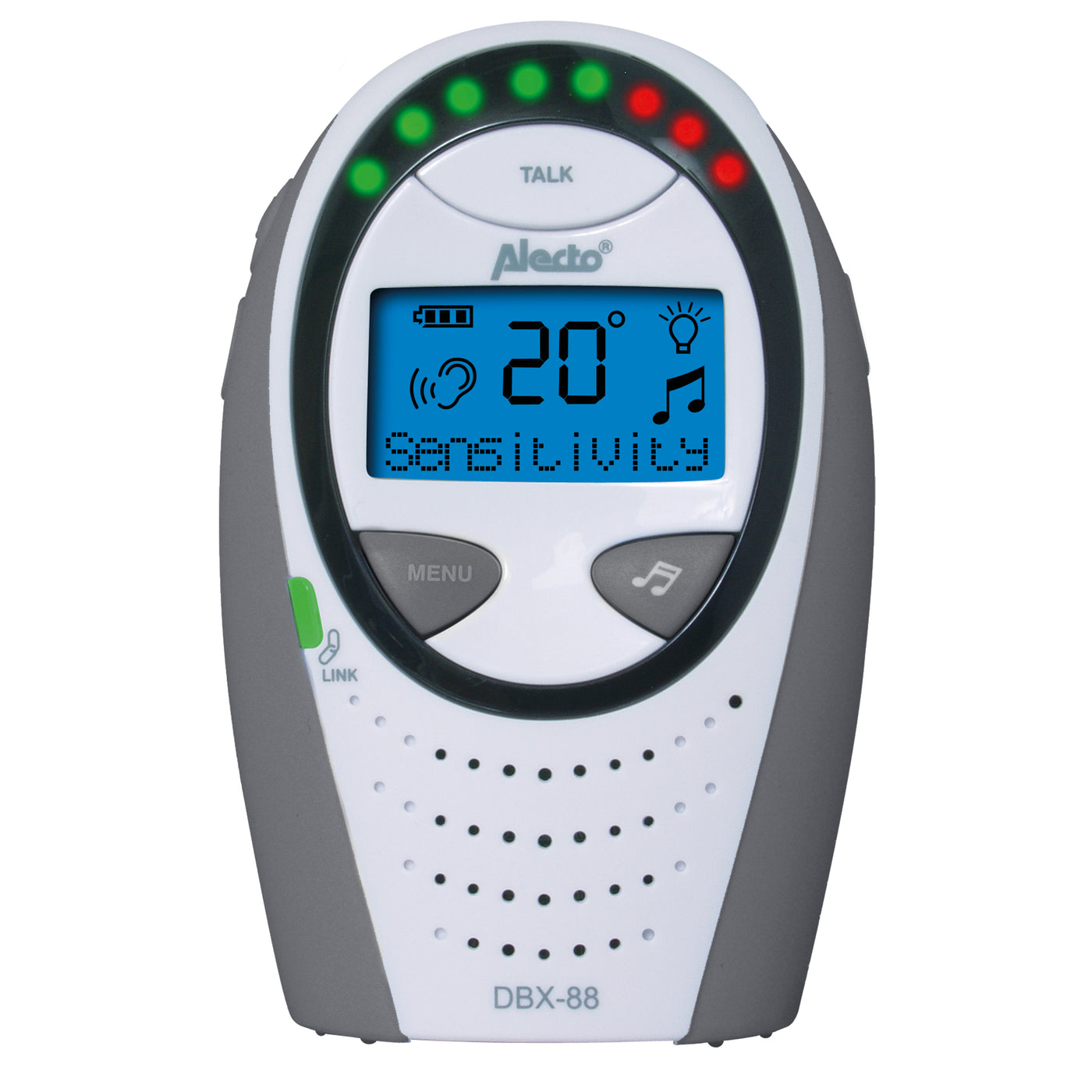 DB-188 LUX - DECT Babyphone mit Full ECO-Modus und Display, weiß/anthrazit