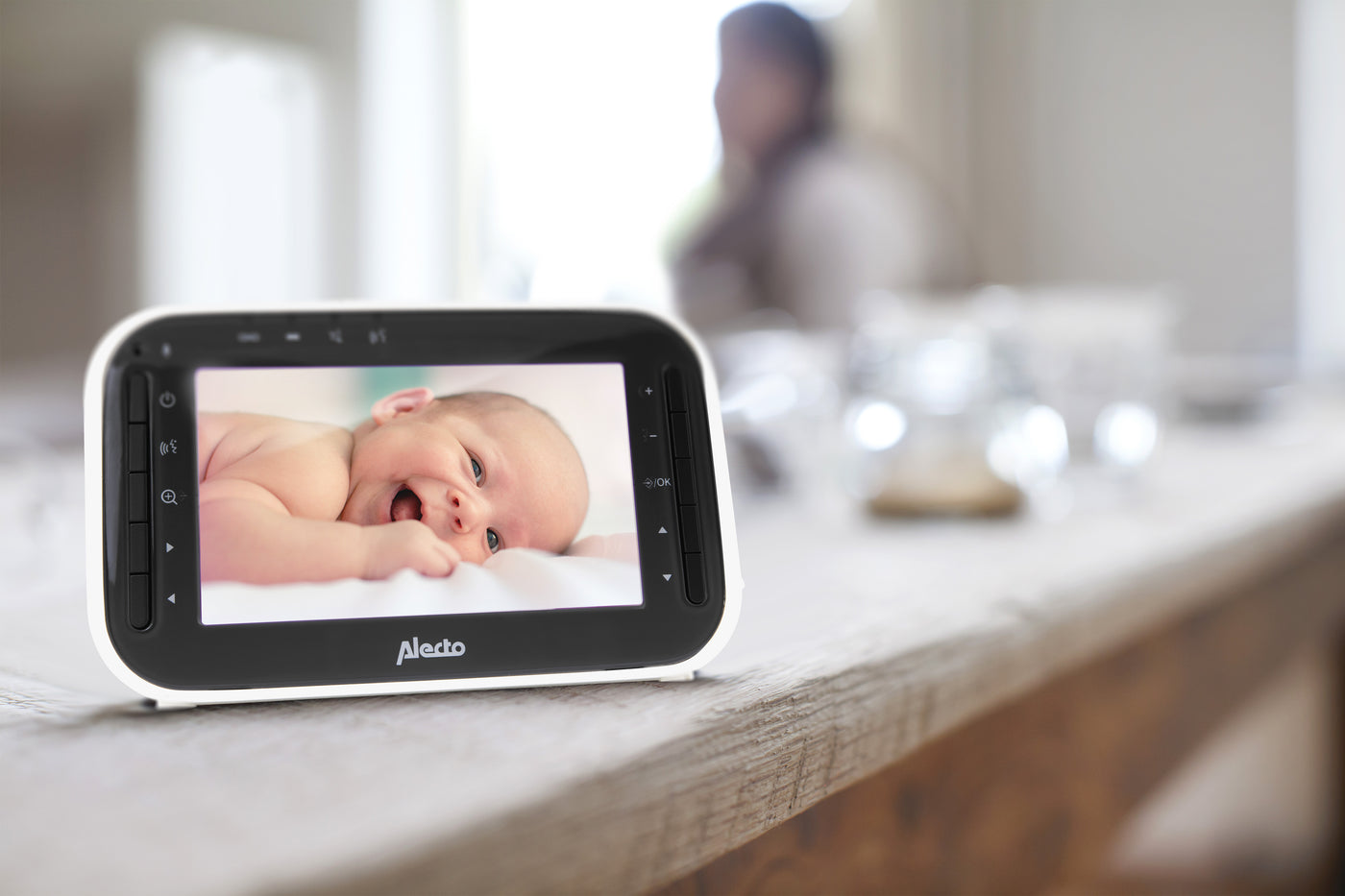 Alecto DVM200M - Babyphone mit Kamera und 4,3"-Farbdisplay, Weiß/Anthrazit