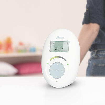 Alecto DBX120 - DECT Babyphone mit Full ECO-Modus und Display, weiß/blau