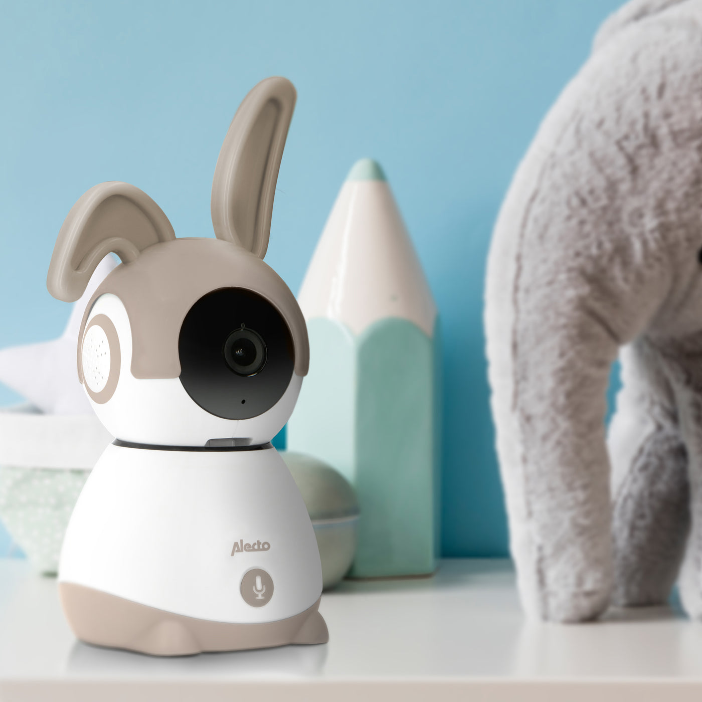 Alecto SMARTBABY10BE - WLAN-Babyphone mit Kamera, Weiß/Taupe