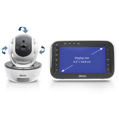 Alecto DVM200M - Babyphone mit Kamera und 4,3"-Farbdisplay, Weiß/Anthrazit