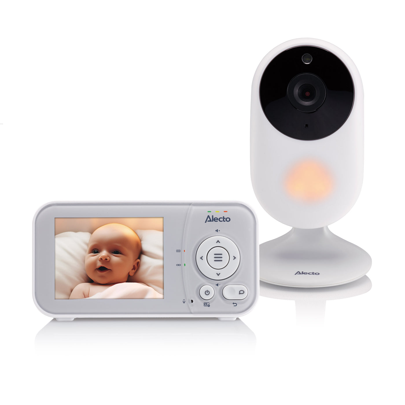 Alecto DVM2028 - Babyphone mit Kamera und 2.8" Bildschirm - Nachtsicht und Temperaturanzeige - Weiß/Grau