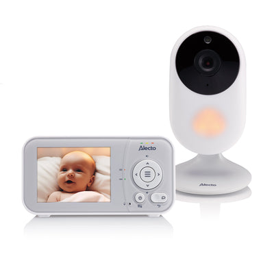 Alecto DVM2028 - Babyphone mit Kamera und 2.8" Bildschirm - Nachtsicht und Temperaturanzeige - Weiß/Grau