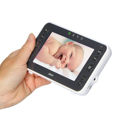 Alecto DVM200XL - Babyphone mit Kamera und 5"-Farbdisplay, Weiß/Anthrazit