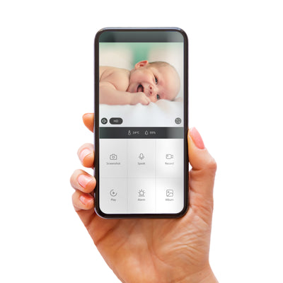 Alecto SMARTBABY10BE - WLAN-Babyphone mit Kamera, Weiß/Taupe